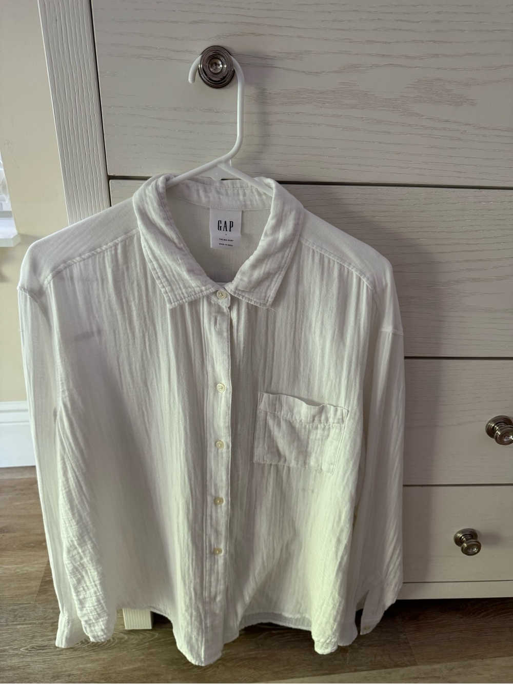 GAP White gauze button down shirt